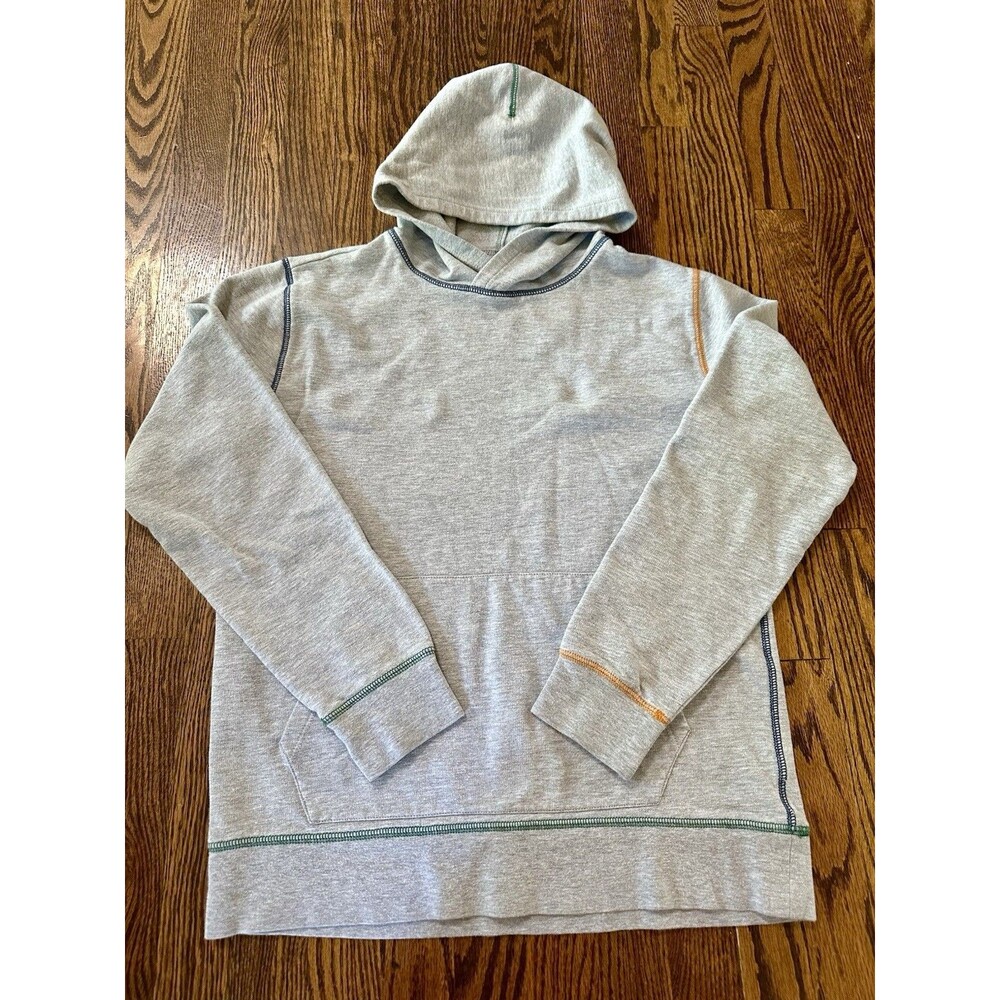 Crewcuts Boys Gray Hoodie Contrast Blue Green Trim Stitching Size XXL 15-16 EUC‎